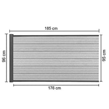 Mendler Pannello supplementare frangivento Basso Privacy Sarthe WPC Alluminio Premium 188cm Grigio