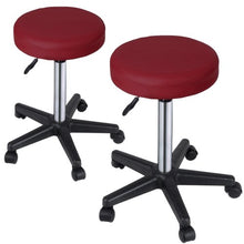 MIADOMODO Sgabelli Regolabili con Ruote Colore Bordeaux Set da 2