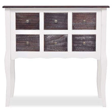vidaXL Tavolo consolle in legno con 6 cassetti bianco