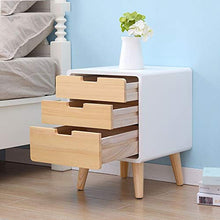 WALNUTA Comodino dal Design Semplice e Moderno a Tre cassetti, Mini armadietto da Camera da Letto in Legno massello da Comodino
