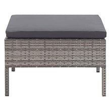 Tidyard 3 pz Set Divano da Giardino, 3 Divani con Cuscini, Set Divani Modulari da Giardino per Esterno, Salottino da Giardino in Polyrattan Grigio