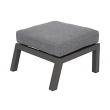 Gartentraum Sgabello da Giardino in Alluminio con Cuscino in Grigio - Sgabello Lounge Muran