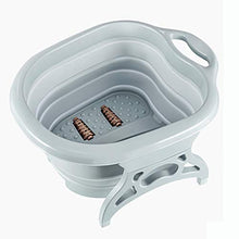 YLL Canna per pediluvio Pieghevole Massaggi Schiuma Bucket, Accresciuta di Plastica Portatile Pediluvio Benna 50 * 42 * 23cm (Color : Blue)