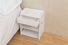 Dongyd Comodino Da Tavolo, Comodino Bianco con Ripiani E Cassetto - Stile Uccello Compatto, 42 X 26 X 50 Cm