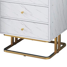 WALNUTA Comodino in MDF con Struttura in Marmo, Comodino per Camera da Letto, Comodino con 3 cassetti, tavolino Divano