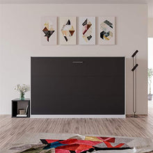 SMARTBett Letto a Scomparsa Basic Letto Ribaltabile Letto a Muro (120x200 Orizzontale, Bianco/Antracite Parte Frontale)