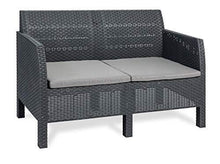 Toomax Set da Giardino Matilde 4 posti, Composto da 2 POLTRONE, 1 Sofa e 1 TAVOLINO, in Polipropilene, Art. 114, Colore Antracite - Arredi Casa