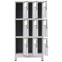 FAMIROSA Armadio con 9 Armadietti in Acciaio 90x45x180 cm Grigio