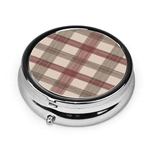 Kitten Plaid Naptime - Contenitore rotondo per pillole a 3 scomparti, in metallo, per medicina e vitamina