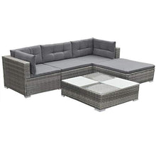 vidaXL Set Divani da Giardino Modulare 12 pz Polyrattan Grigio Sofa Esterni