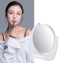 Specchio cosmetico con luce a LED, specchio da trucco con luce a LED, girevole a 360°, in ABS
