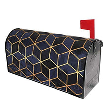 Elisabeth Fredriksson - Cover magnetica per cassetta postale, design unico, motivo cubi bianchi e navy, per decorazione giardino, dimensioni standard, 53 x 45 cm