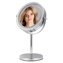 Specchio per Il Trucco, specchi per Il Bagno con luci Specchio per Il Trucco bifacciale Illuminato a LED con ingrandimento Normale 7X 2 a 360 °