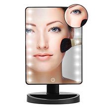 KEKOR - Specchio da trucco con luce regolabile, con luce LED, specchio illuminato, specchio cosmetico illuminato, nero