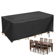 YUYO Copritavolo Tavolo da Esterno Impermeabile Copri tavolo e Sedie da Esterno Robusto Copertura Mobili Giardino Rettangolare - 242x182x100CM, Nero