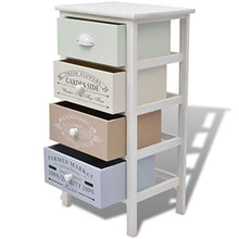 Tidyard Cassettiera in Stile Francese ha 4 cassetti scorrevoli in Legno