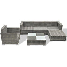 vidaXL Divano da Esterno Set 17 pz in Polirattan Grigio Sofa Giardino Patio - Arredi Casa