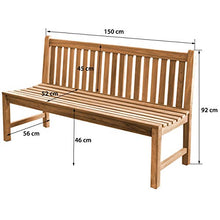 Panca da giardino Ascoli in legno massiccio di teak, senza braccioli