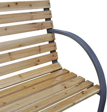 EBTOOLS - Sedia da giardino, in legno e ferro, per cortile, per cortile, 120 x 62 x 82 cm