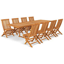 SKM Set da Pranzo 9 pz in Legno Massello di Teak (110.25kg)