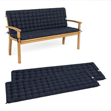 HAVE A SEAT Luxury – Set di cuscini con schienale per panca da giardino, comodo cuscino per panchina da giardino, lavabile fino a 95°C, facile da pulire, made in Germany (150 x 48 cm, blu marino)