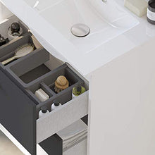 Randalsa Mobile Nexo 60 cm | Grigio | 61 x 61 x 46 cm | Mobile con 2 cassetti + lavabo in Ceramica