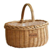 Abaodam - Cesto portaoggetti in tessuto intrecciato a mano, in vimini, cestino per frutta, per picnic all'aperto, per foto