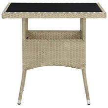 SKM Set da Pranzo da Giardino 3 pz Beige in Polyrattan e Vetro