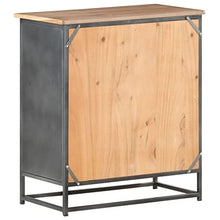 vidaXL Credenza Grigia 60x35x70 cm in Massello di Acacia e Acciaio
