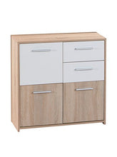 Inter Link Comò Truciolare, Decoro Sonoma Rovere, Bianco