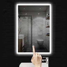 Specchio da bagno a LED, 60 x 80 cm, con illuminazione, luce bianca fredda, specchio da parete con interruttore touch