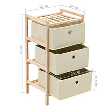 FAMIROSA Armadietti 2 pz con 6 Cesti in Tessuto e Legno di Cedro Beige