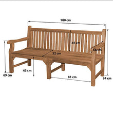 Teako Design Belluno - Panchina in legno massiccio di teak, larghezza 180 cm