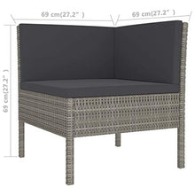 FAMIROSA Set Divani da Giardino 2 pz con Cuscini in Polyrattan Grigio-0208