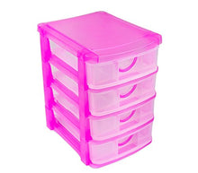 Mediawave Store Cassettiera Linea Coccinella 4 Piani 684203 plastica Rigida Colorata 13x17x18 cm (Fucsia)