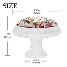4 pcs White Cabinet Knobs for Kitchen Cabinets Bedroom Wardrobe Dresser Drawers Gray red flower