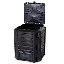 FineHome XL 380L Compostiera Compostiera Nero Coperchio Chiudibile Due Alette Rimozione
