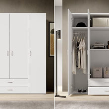 BASE Armadio senza tempo in bianco - Armadio versatile con ante a cerniera e molto spazio - 160 x 177 x 52 cm