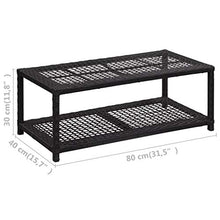 E E-NICES Scarpiera con Panchina Nera 80x40x30 cm in Polyrattan