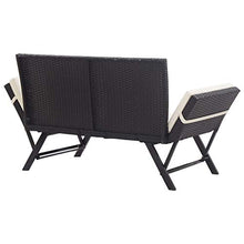 Tidyard Panchina da Giardino con Cuscini 176 cm Nera in Polyrattan, Panchina da Giardino, Panchina da Esterno