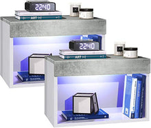 elb Due Comodini Design sospesi o a Terra. Frontali in 12 Colori a Scelta. Anche con con luci a LED. Modello Giga (ossido di Cemento)