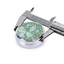 The William Morris Collection - Contenitore rotondo per pillole a 3 scomparti, in metallo, per medicina e vitamine, per viaggi all'aperto