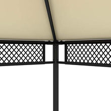 vidaXL Gazebo con Tende 3,5x3,5x3,1 m Crema in Polyrattan 140g/m²
