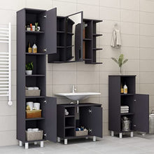 vidaXL Armadio da Bagno Grigio 30x30x179 cm in Truciolato