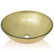 Roderick Lavabo Lavabo Bagno Vetro Temperato 42 cm Lavabo Oro Dimensioni 42x14 cm (Diametro x H).