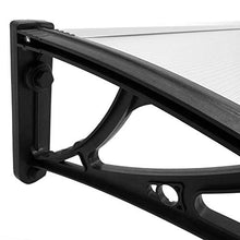 PrimeMatik - Pensilina 120x60cm in policarbonato per Porta o Finestra per Esterno Nero