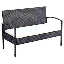 FAMIROSA Set Divani da Giardino 4 pz con Cuscini in Polyrattan Nero-2673