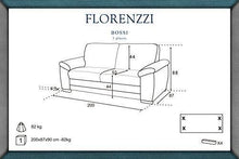 Florenzzi - Divano a 3 posti fisso BOSSI, colore: Marrone - Arredi Casa
