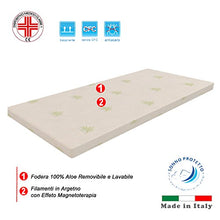 Dormiland Topper Correttore Materasso da Una Piazza e Mezza in Memory 120 x 190 Altezza 6 cm Memory Foam Sfoderabile Aloes Vera Magnetoterapia Dispositivo Medico