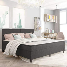 FAMIROSA Letto a Molle Grigio Scuro in Tessuto 200x200 cm-4793